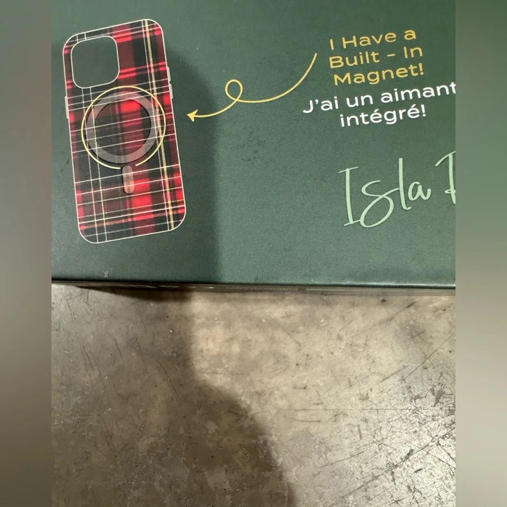 Red FESTIVE & FUN Plaid Magnetic Case by ISLA RAE for iPhone 16 Pro Max-zoom in